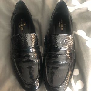 Kate Spade Black Patent Leather Penny Loafers